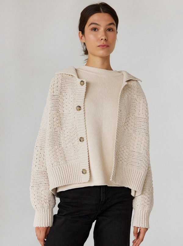 Prietema Crochet Cotton Jacket - Oat Milk - Image 2