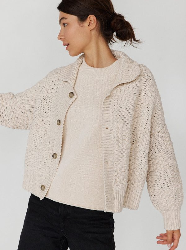 Prietema Crochet Cotton Jacket - Oat Milk - Image 3