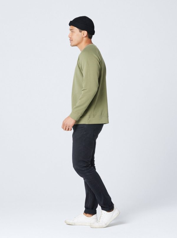 Unisex Pocket Crewneck Sweatshirt - Army - Image 4