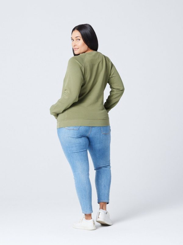 Unisex Pocket Crewneck Sweatshirt - Army - Image 2