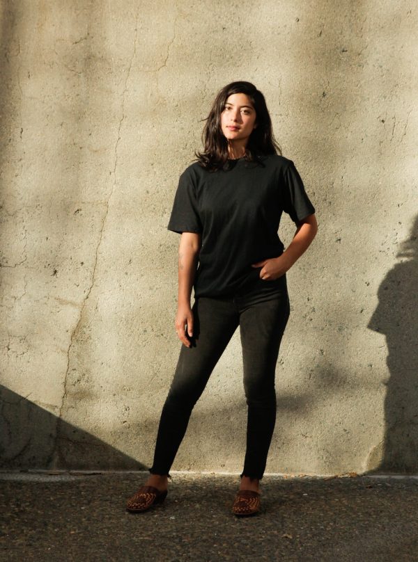 Women's Organic Unisex Style Crew Tee - Black - Image 2