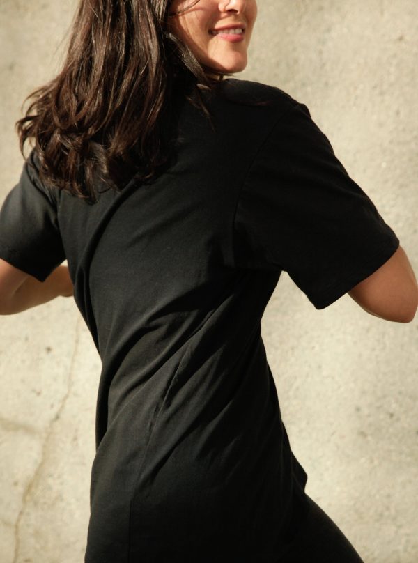 Women's Organic Unisex Style Crew Tee - Black - Image 4