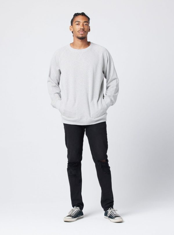 Unisex Pocket Crewneck Sweatshirt - Athletic Heather - Image 2
