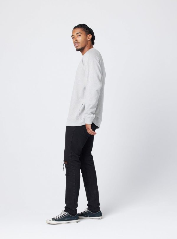 Unisex Pocket Crewneck Sweatshirt - Athletic Heather - Image 3