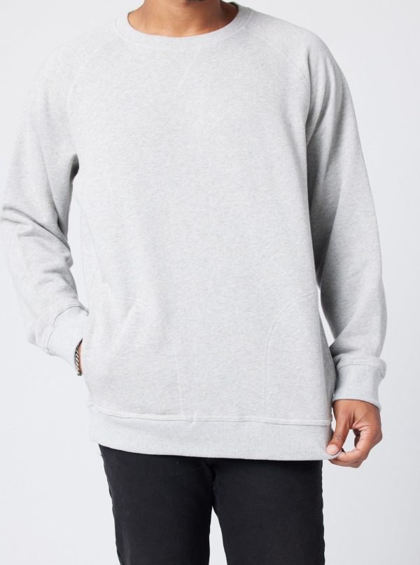 Unisex Pocket Crewneck Sweatshirt - Athletic Heather - Image 4