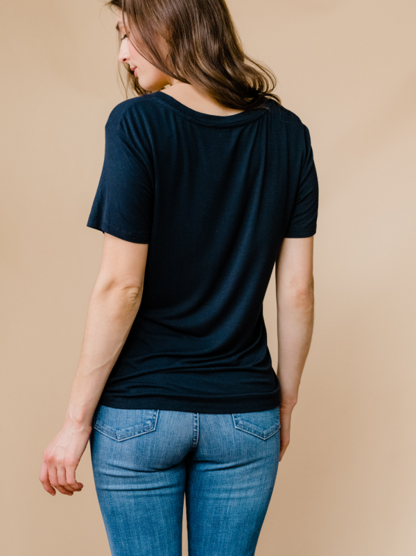 Mae Drapey Tee - Black - Image 4
