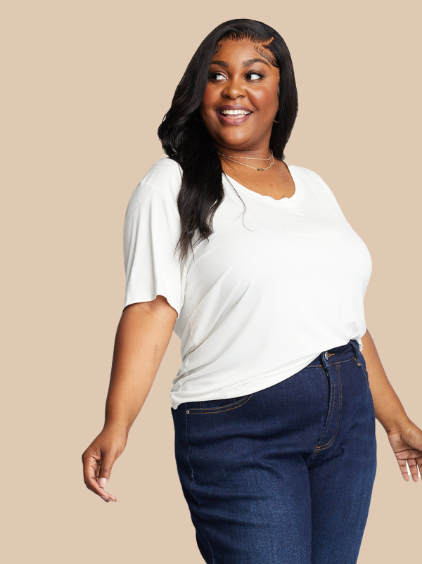 Mae Drapey Tee - White - Image 3