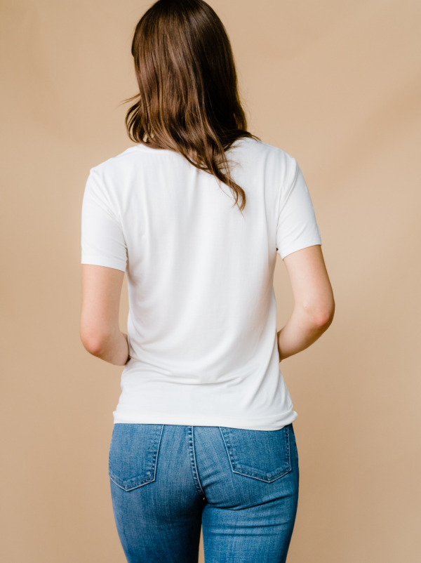 Mae Drapey Tee - White - Image 4