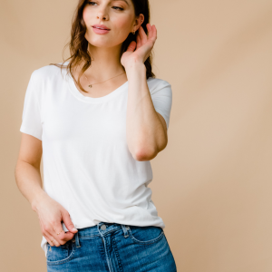 Mae Drapey Tee - White