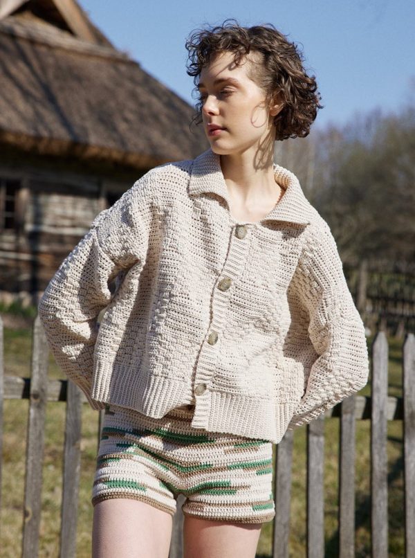 Prietema Crochet Cotton Jacket - Oat Milk - Image 4