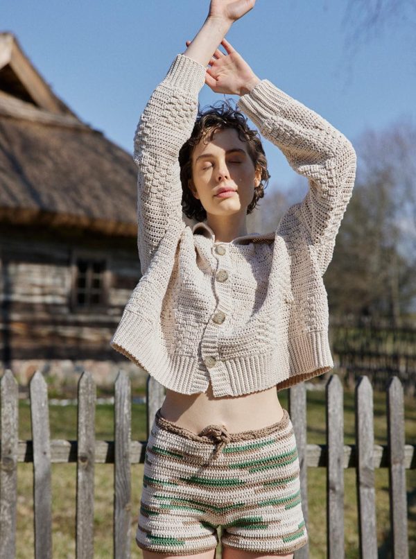 Prietema Crochet Cotton Jacket - Oat Milk - Image 5