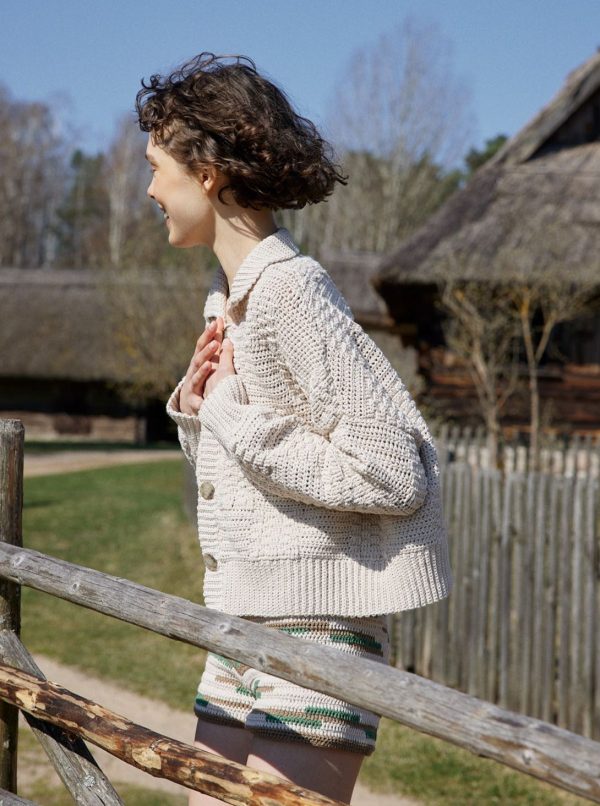 Prietema Crochet Cotton Jacket - Oat Milk - Image 6